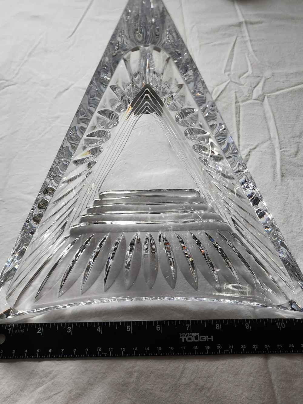 VTG Mikasa Twilight Crystal Triangular Bowl 11.5” Candy Dish Centerpiece